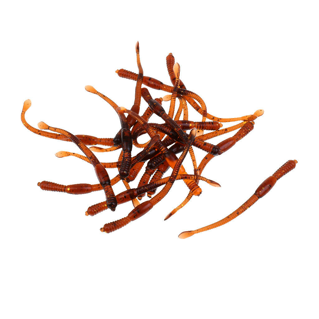 20Pcs Fishing  Saltwater Lures Soft Lures Bionic Baits Long Tail Worm