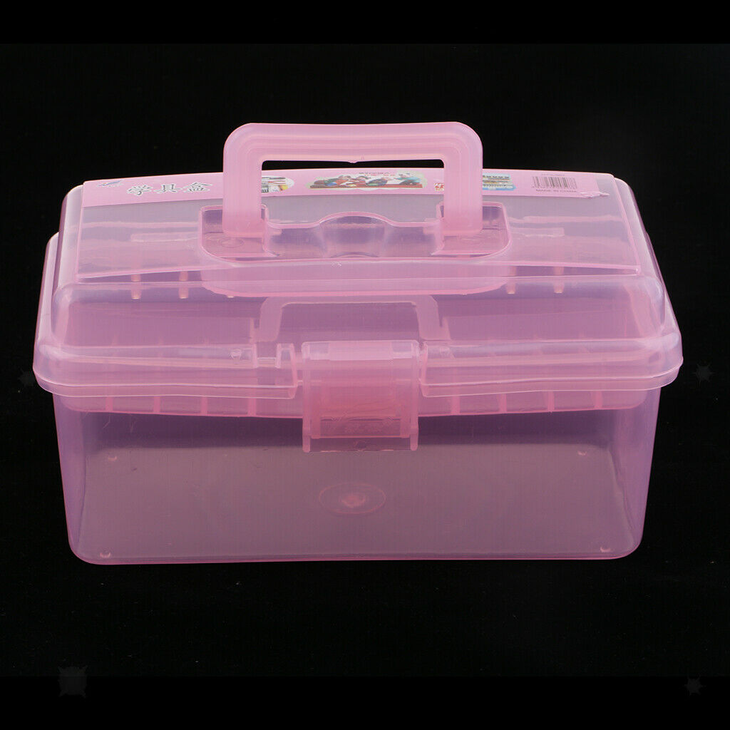 Multi-use Handled Plastic Tool Box Tray Box DIY Hobby Art Craft Storage Case