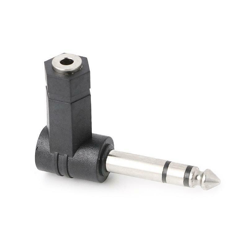 3.5mm Female Jack to 6.35mm Male Jack Right Angled Plug Headphone Audio Adapter