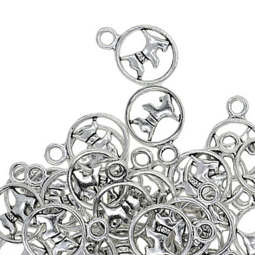 50pcs Dog Design Alloy Pendants Jewelry Making Charms Findings for Crafting