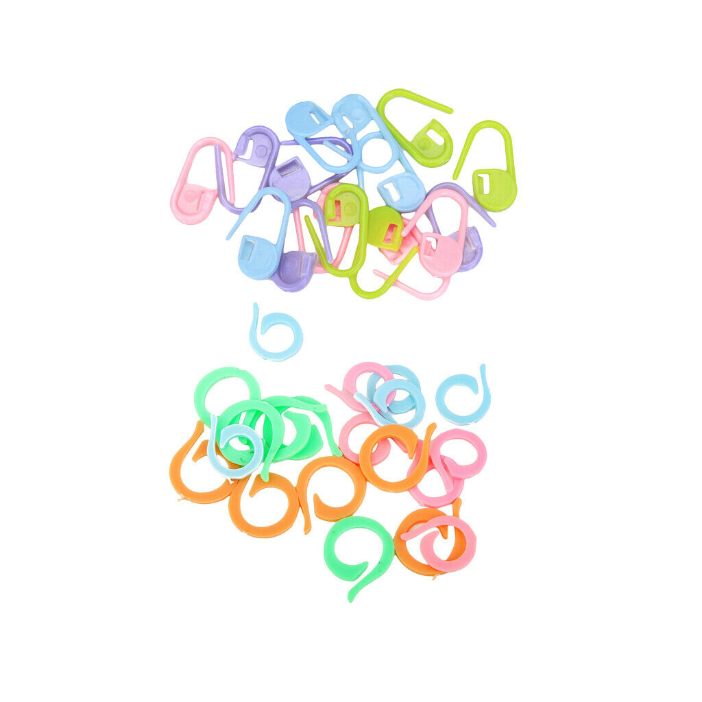 40pcs Colorful Plastic Locking Stitch Markers Split Stitch Ring Markers DIY