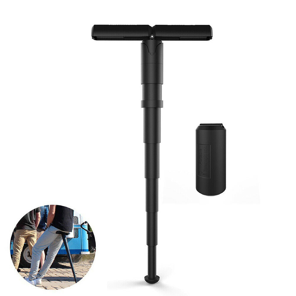 1x Portable Folding Seat Walking Stick Cane Adjustable Height Teliscopic Stool