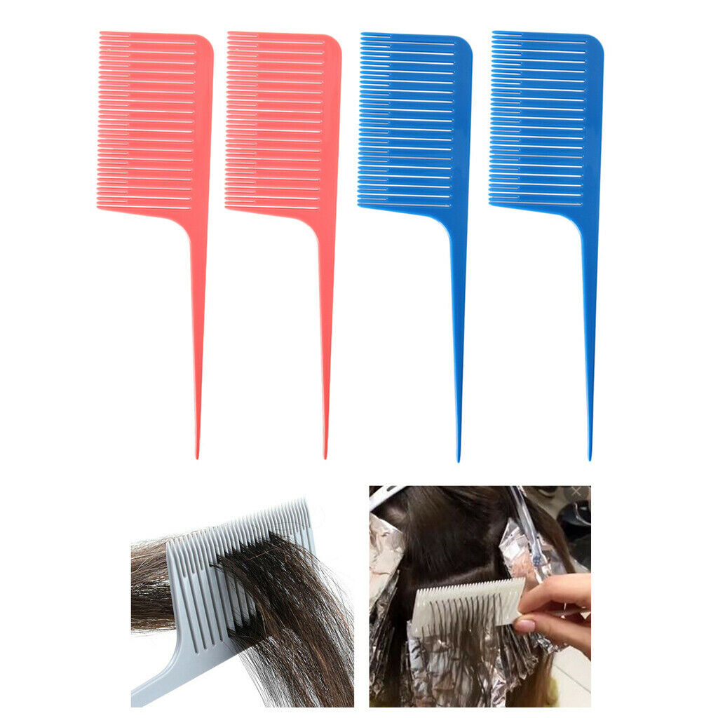 4 Pieces Plastic Weave Highlighting Foiling Hair Comb Highlight for Combs