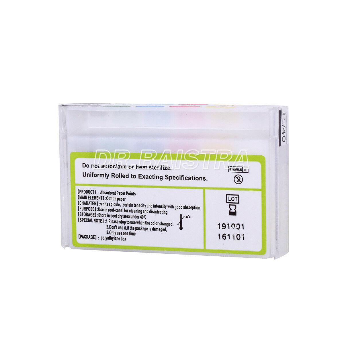 100 Packs Dental Absorbent Paper Points 15-40# Taper 0.02 Root Endodontic