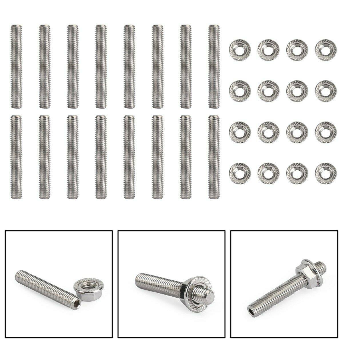 Exhaust Manifold Stud Kit fits Ford 4.6 & 5.4 Liter V8 Stainless Steel 16 Studs/