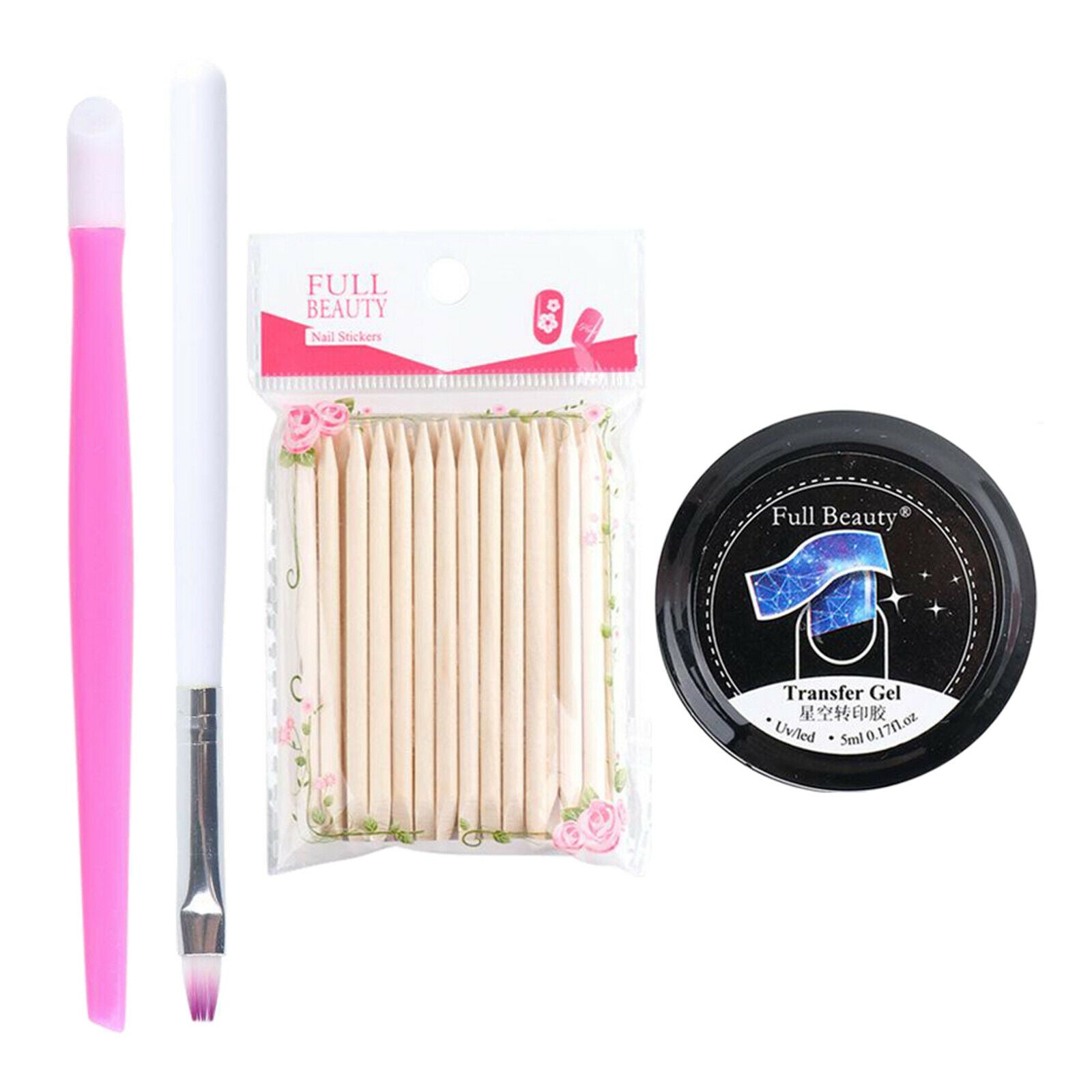 5ml Nail Foil Transfer Gel Set Varnishes Nail Art Paint Adhesive Glue Sticky Gel