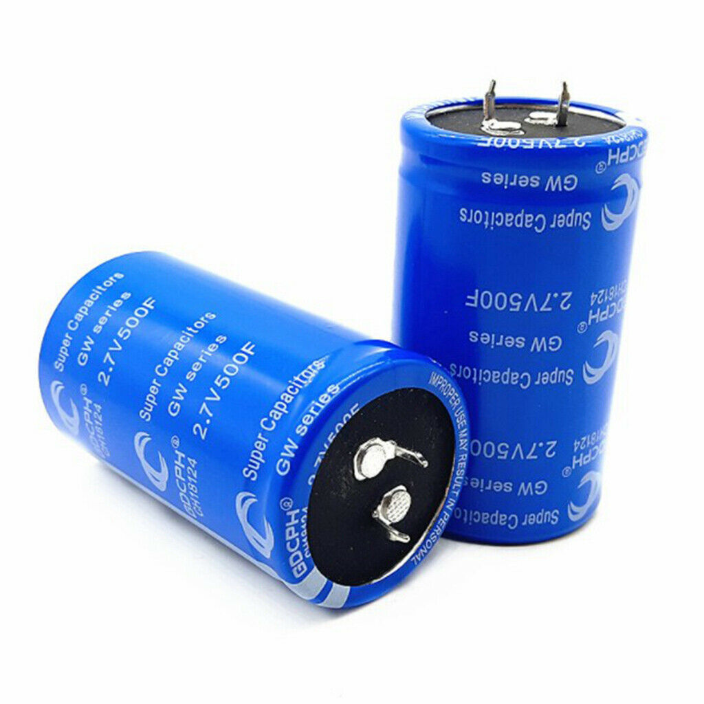 Blue Super Farad 2.7V Car Capacitor Ultracapacitor 60x35mm High Frequency