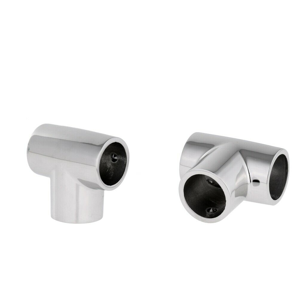 1Pair Stainless Steel Marne Boat Handrail Tee Fitting, 90 Deg., 1" 25mm