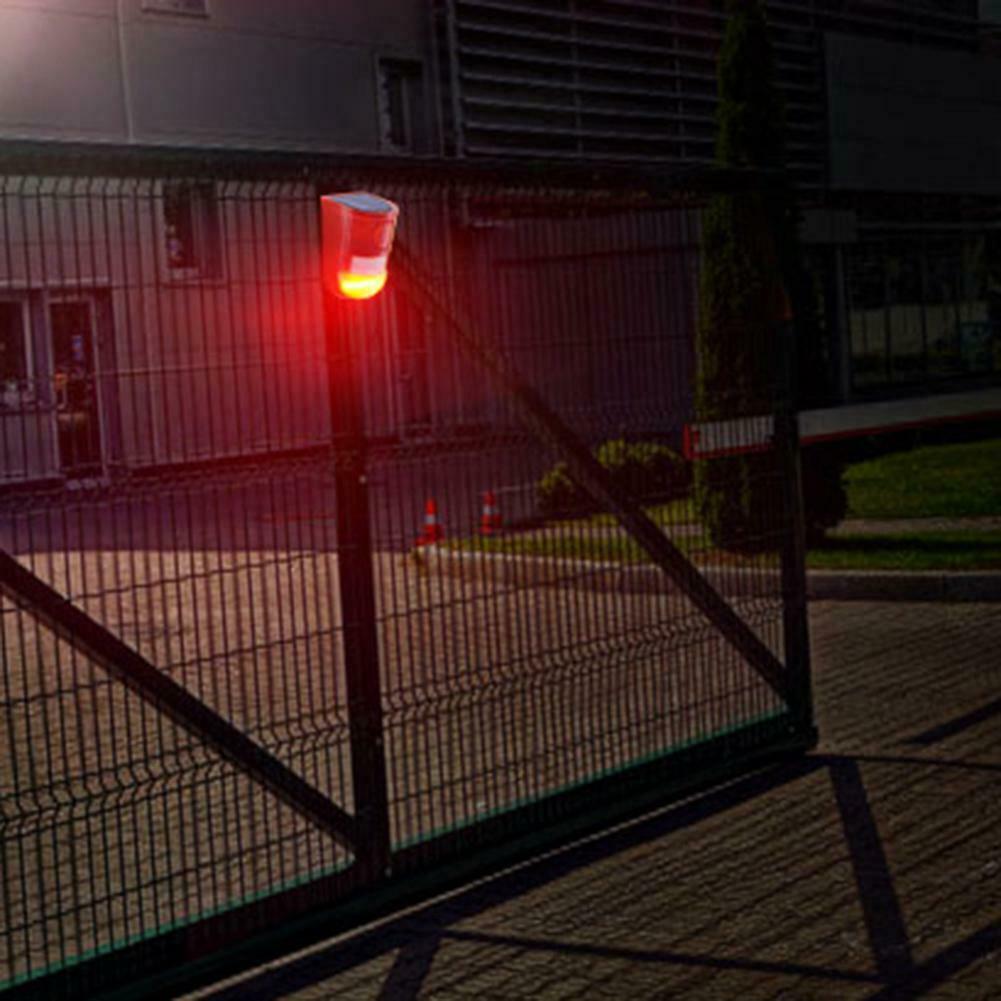 6 LED Waterproof Solar Warning Light Sound Alarm Lamp Sensor Garden Outdoor Lamp
