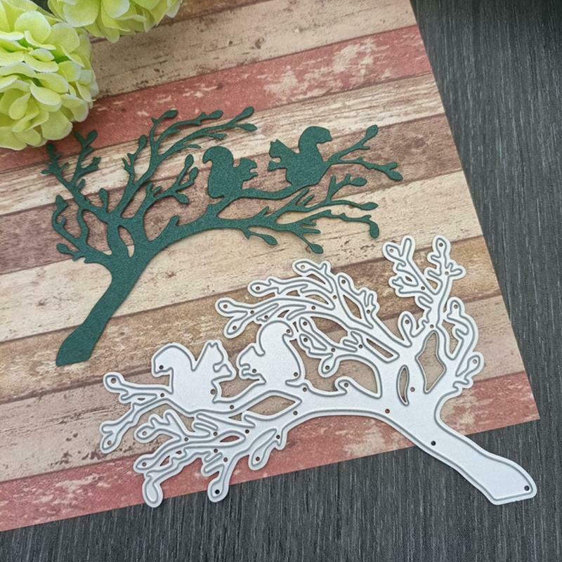Tree Branches Leaves Brid Metal Cutting Dies Stencil DIY Embossing Template Mold
