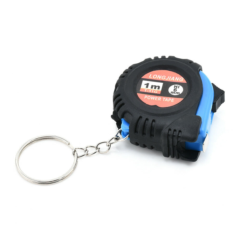 Mini Key Chains Retractable Ruler Tape Measure Pocket Size Metric 1m/3.28Ft/39".