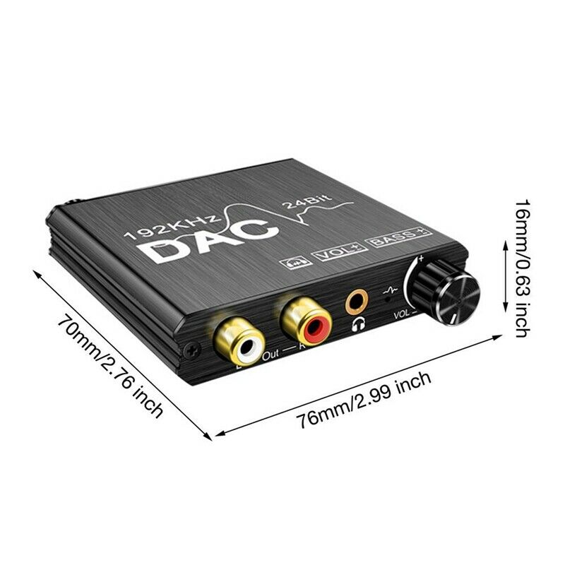 192KHz Digital to Analog Audio Converter with Bass and Volume Control, SPDIFV4T7