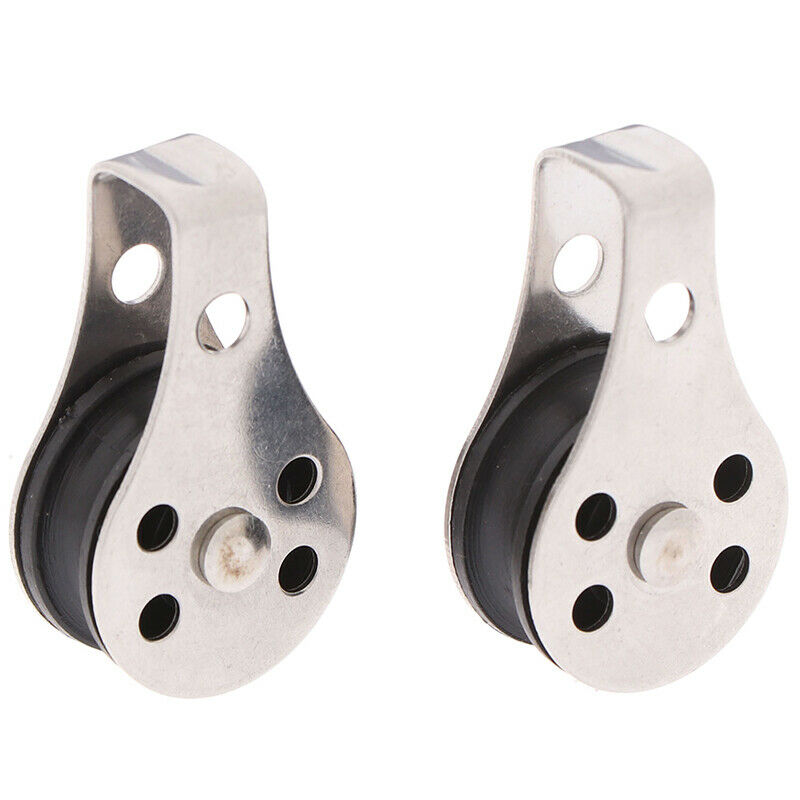 2PCS Stainless Steel 316 Pulley 45mm Rope Marine Hardware For Kayak Canoe N.DD