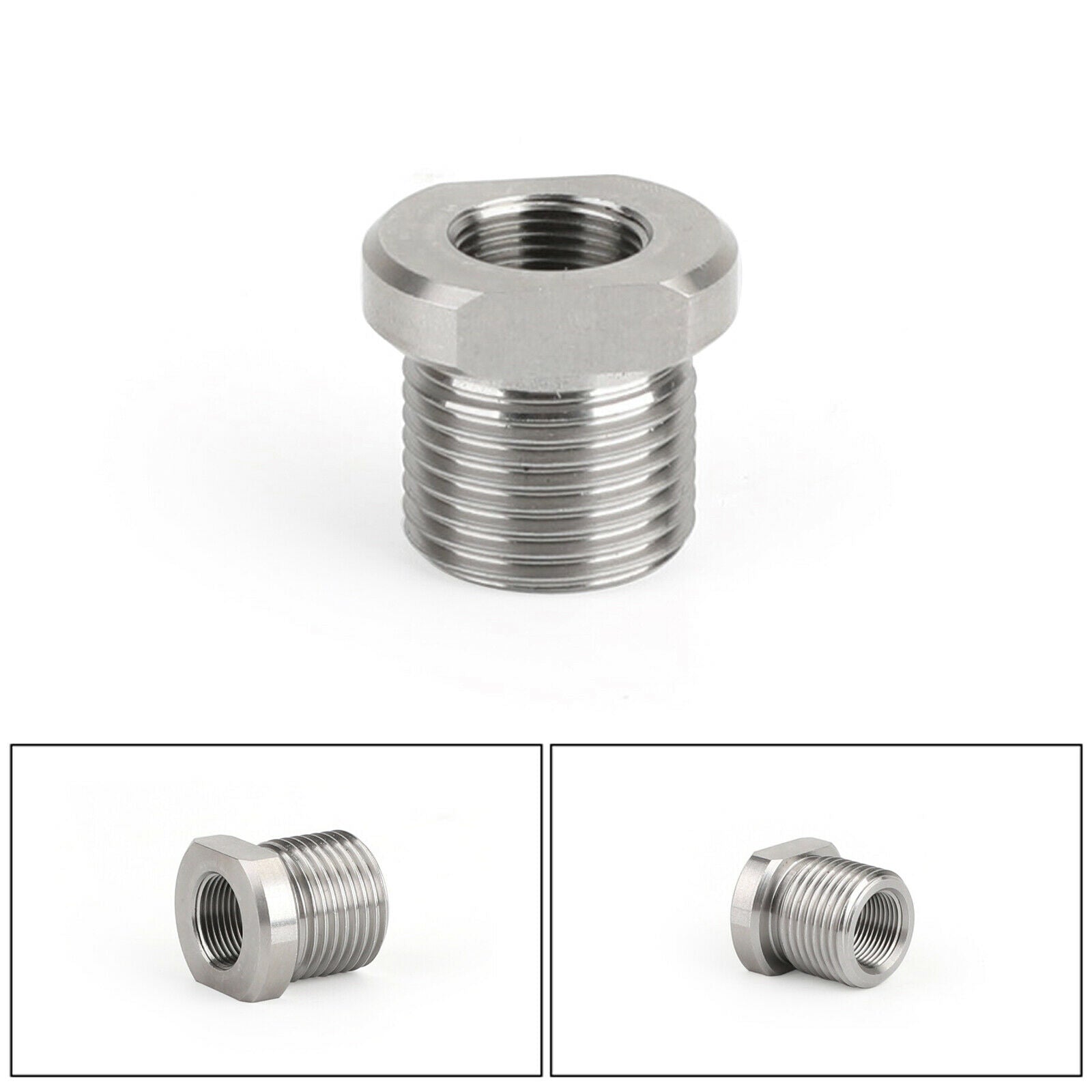 1/2-28 to 3/4-16 Threaded Oil Filter Adapter Stainless Steel CA