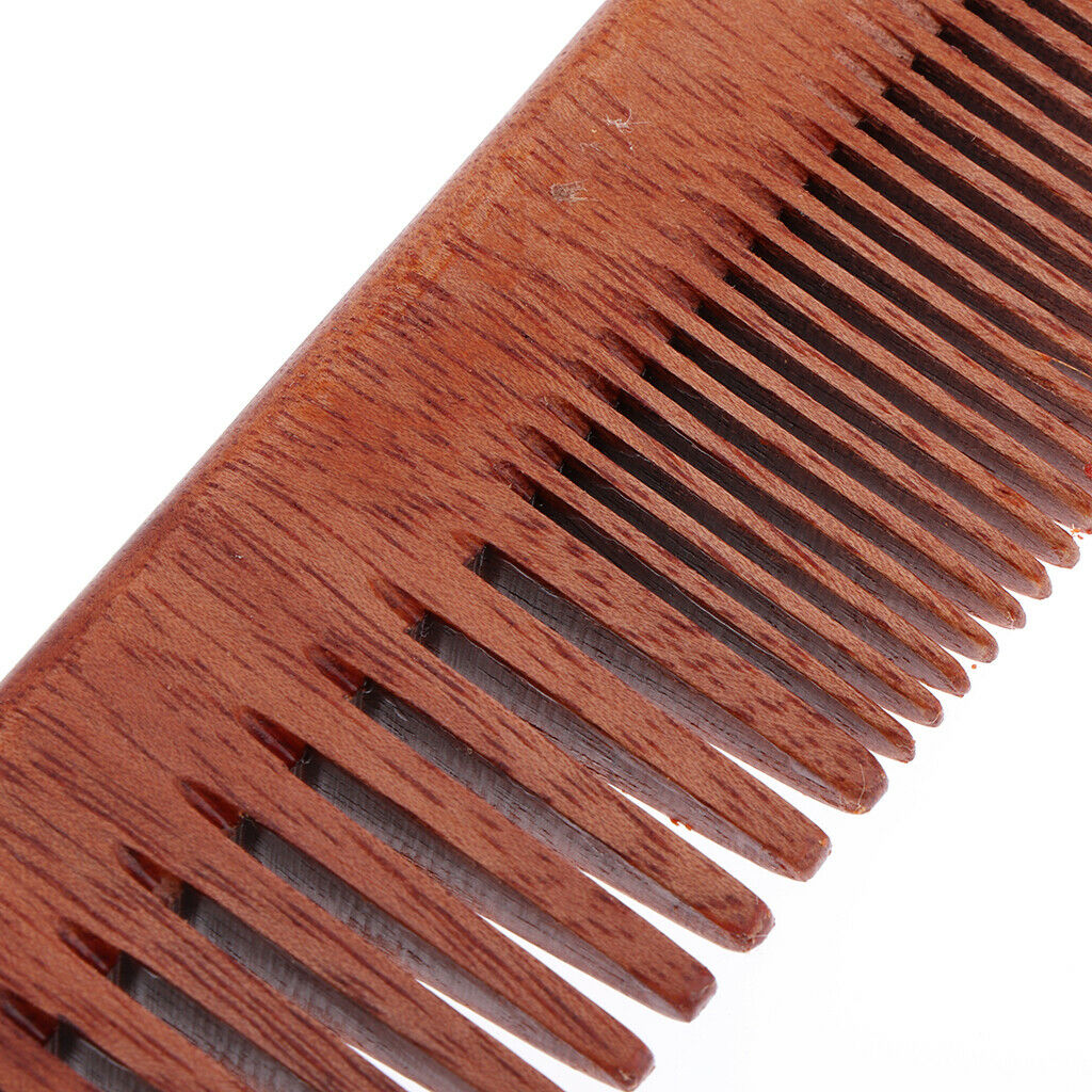 2pcs Premium Handmade Wide/Fine Teeth Wood Comb Pocket Hair Brush Men Gifts