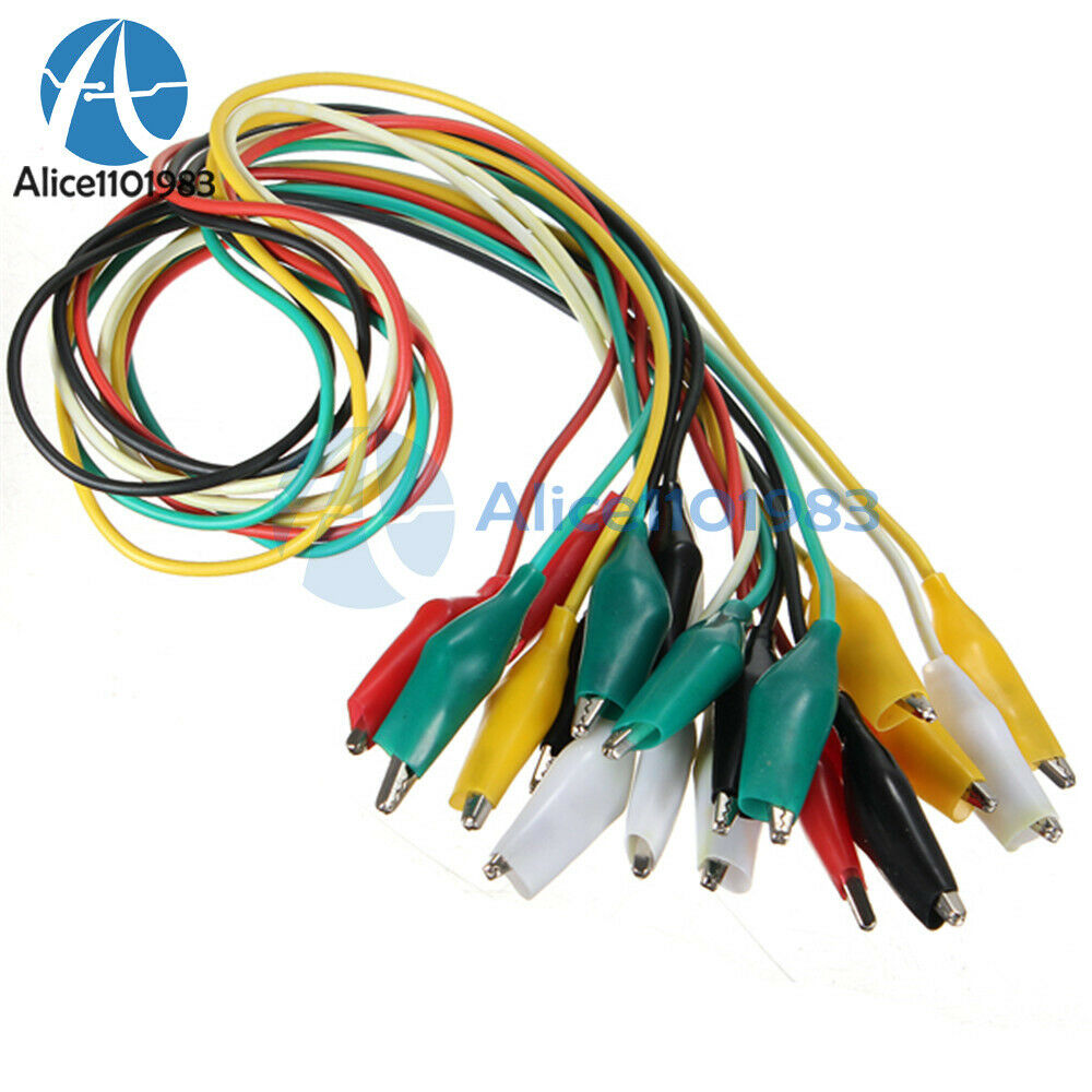 50PCS 50cm Double-ended Crocodile Clips Cable Alligator Jumper Wire Test Leads