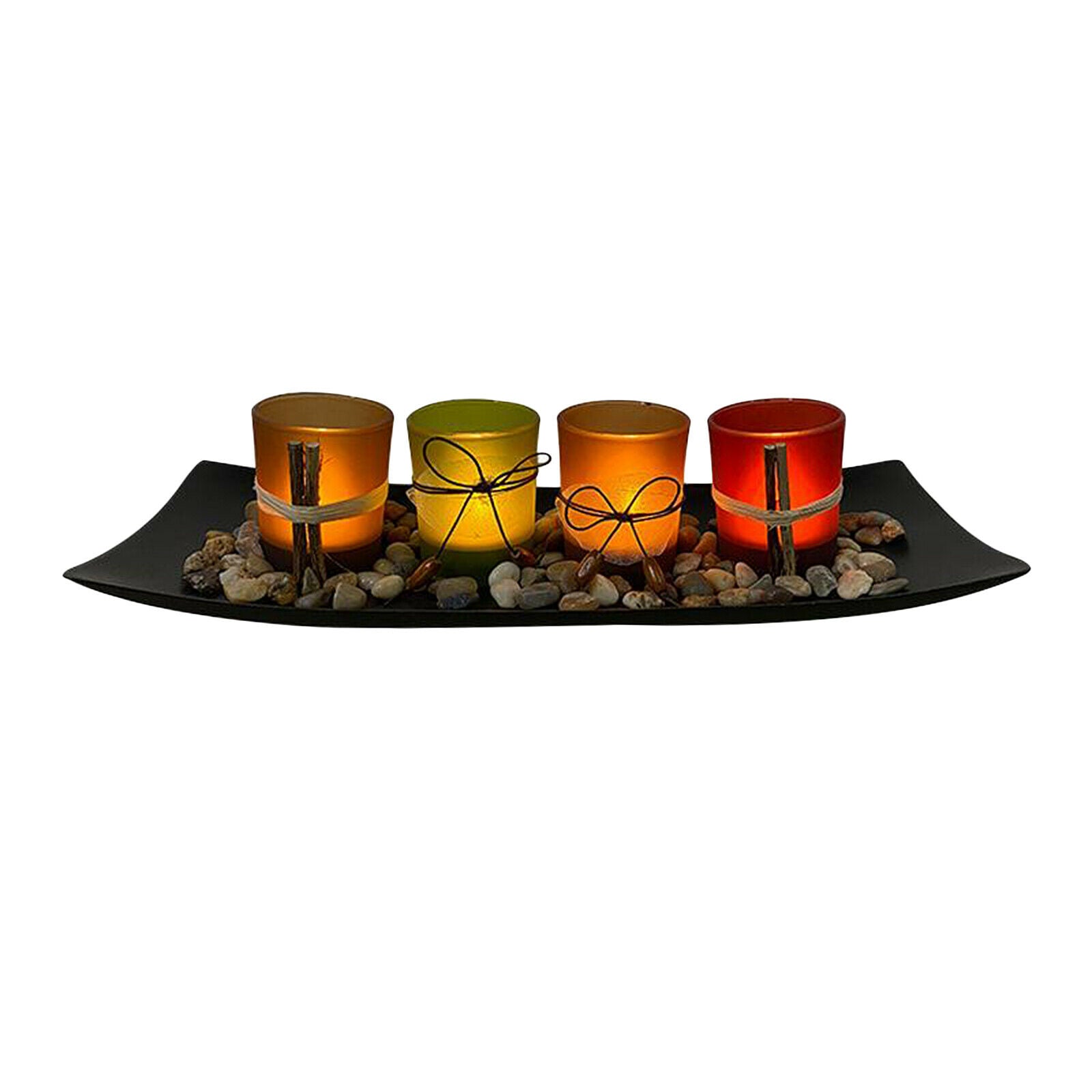Glass Candle Holder Set Table Centerpiece Birthday Home Living Room Decor