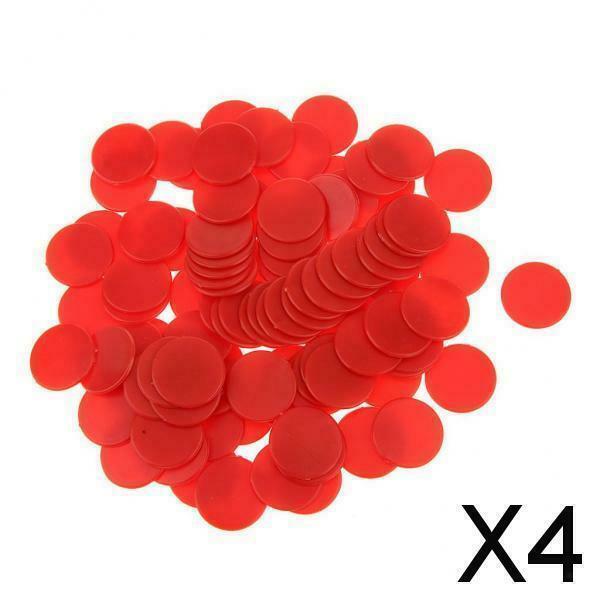 4X 100pcs Plastic Counters For Cards Playing Tabletop Board Games 1.9cm,Red