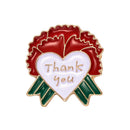 Thank You Heart Floral Alloy Brooch Pin Scarf Buckle Women Girl Jewelry