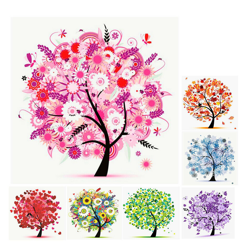 DIY 5D Flower Tree Diamond Painting Embroidery Cross Stitch Kits Purple