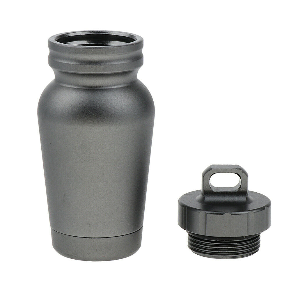 Outdoor Storage Container Case Pill Box Key Ring Carry Cash Capsule Gray