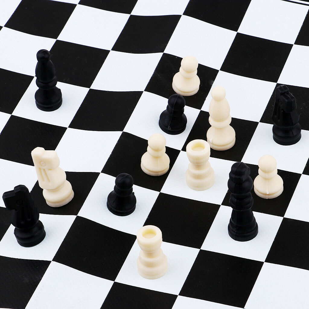 Portable Folding International Chess Game Board 35x26.5cm + Chess Pieces