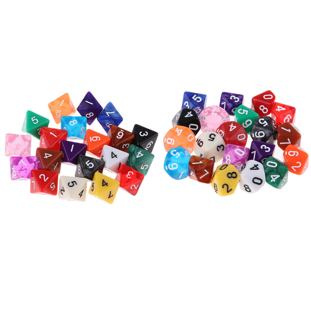 40 Pieces Dice Set DND Role Playing Game D8 D10  Table Games Supplies