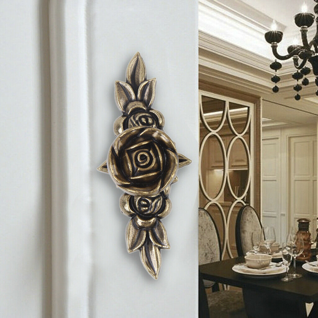 Retro Rose Furniture Handle Drawers Knob for Kitchen Cabinet Door Cupboard