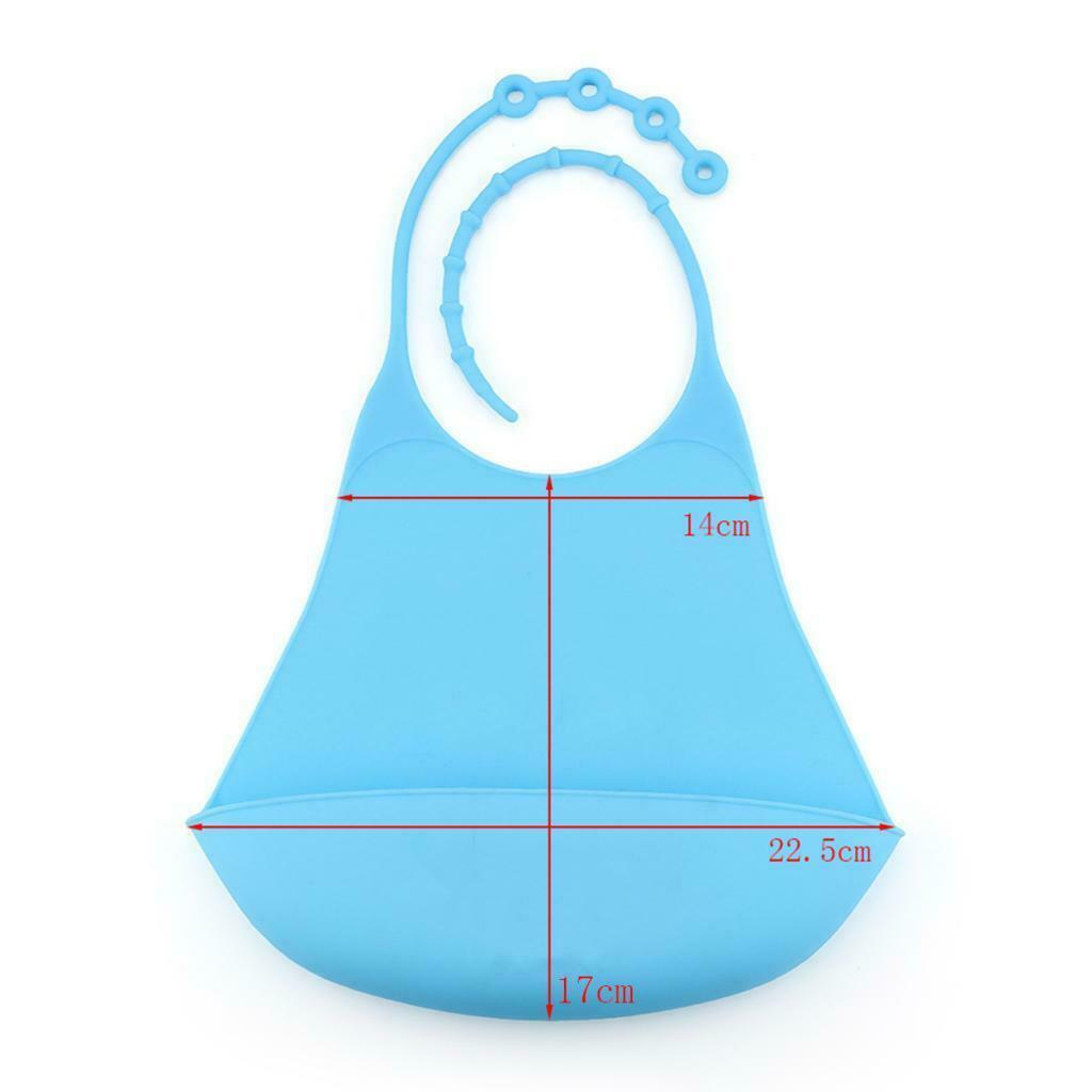 2 Pack Kids Silicone Bib Clothing Protector w/Crumb Catcher Easly Wipe Clean