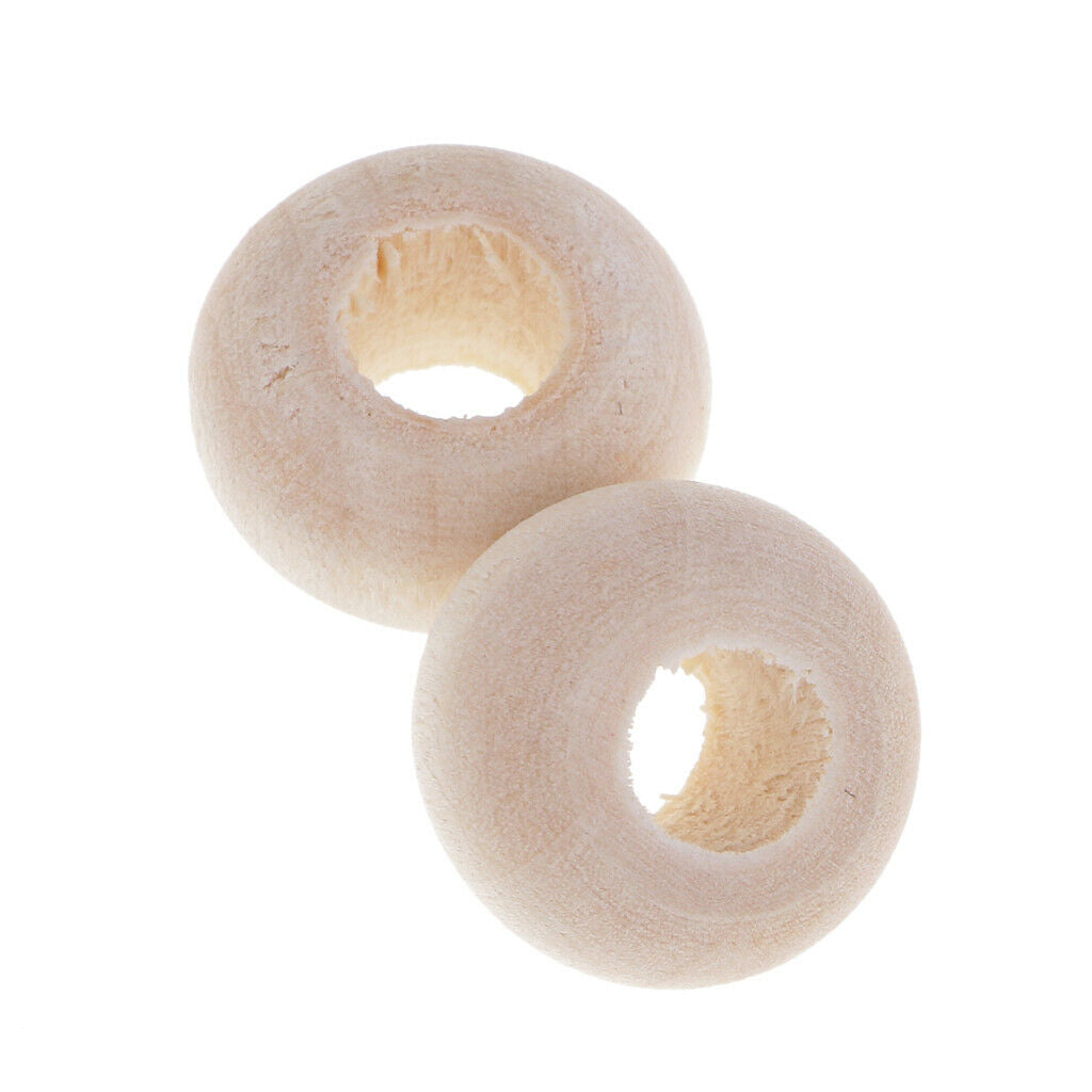 100 Pieces Natural Mixed Round Wooden Beads Wood Charms for