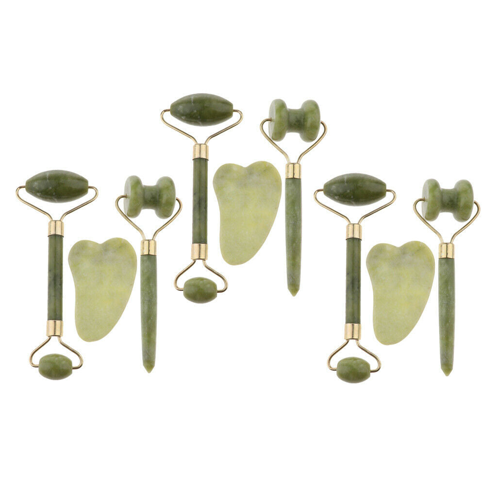 3 Sets Facial Jade Roller Massager Set for Face/Eye/Neck Lifting Tools