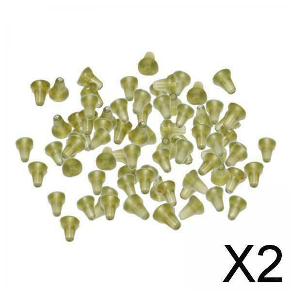 2X 100Pcs Hook Stops Rubber Beads Fishing Tackle Bait Screws Rig Stopper Green