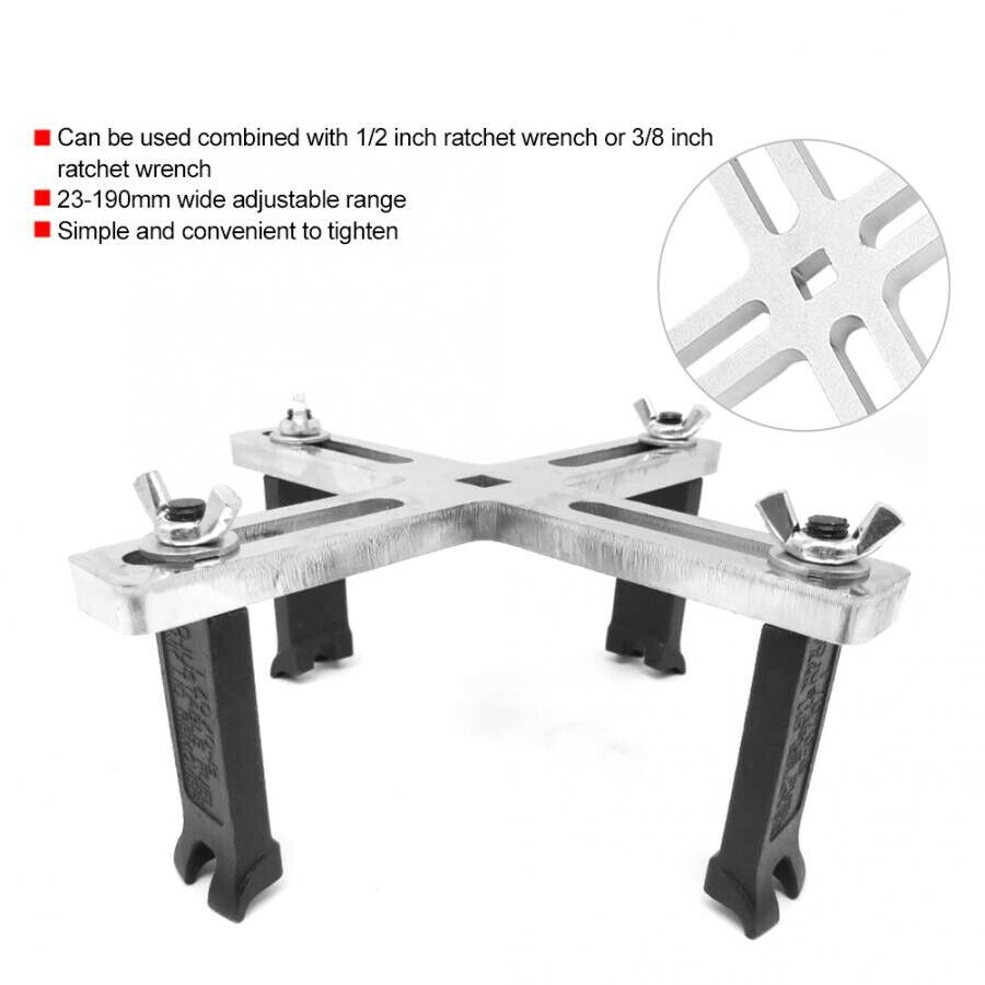 Car Oil Fuel Pump Lid Tank Cap Remover Spanner Tool kit 4-jaw Wrench Adjustable