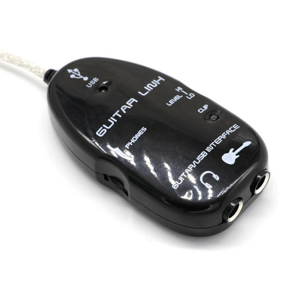 Black Guitar To USB Interface Link Cable Audio Adapters For PC/ Recording