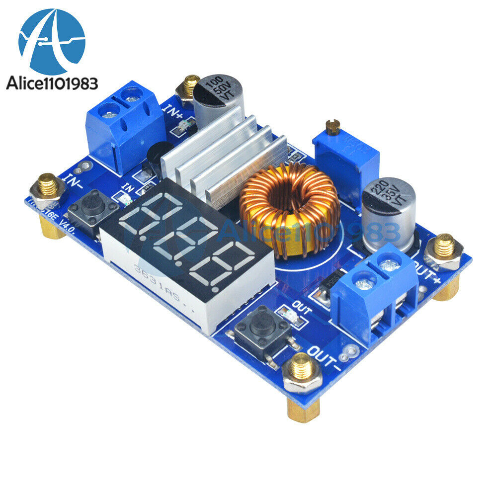 2PCS 5A Adjustable Power CC/CV Step-down Charge Module LED Driver With Voltmeter