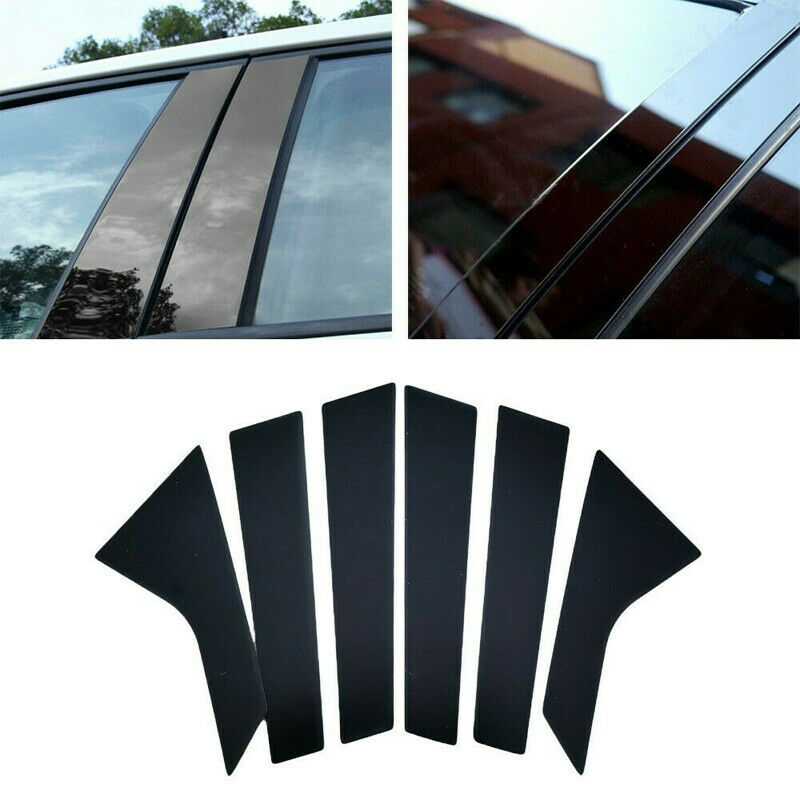 6x Black Window Pillar Posts Set Cover Door Trim For Hyundai Elantra 2019-2021