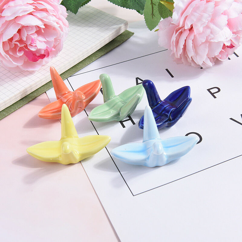 Cute origami ceramic decorative chopstick holder rack spoon fork rest tab.l8