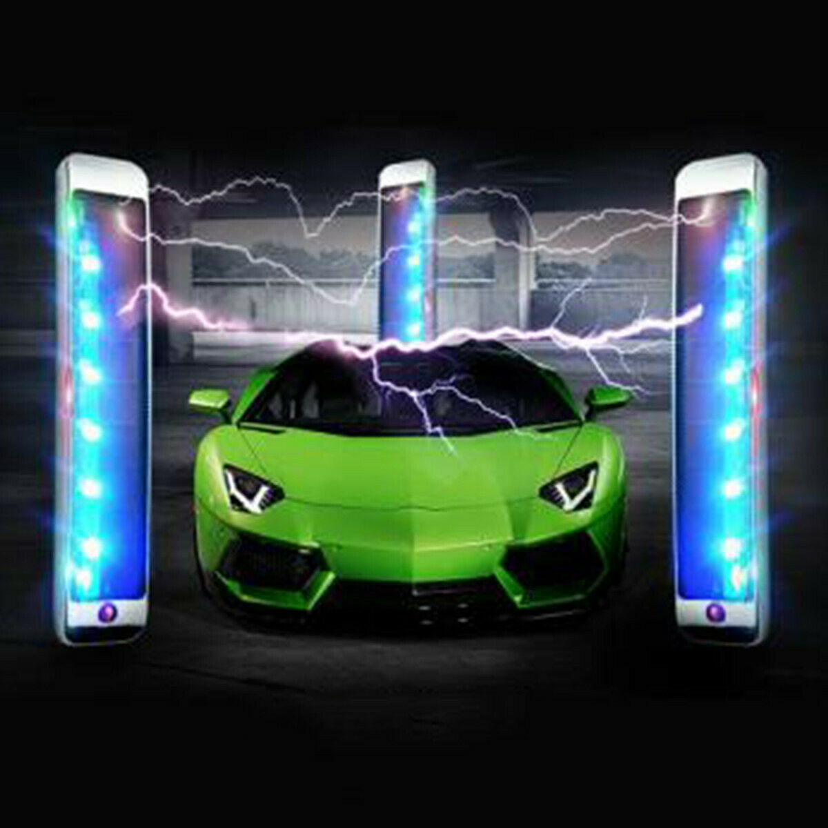 Wireless Car Solar LED Strobe Warning 7 Light Emergency Side Signal Blinker Auto