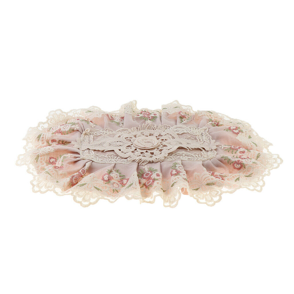 Lace Napkin Towel Paper Tissue Pocket Box Cover Storage Bag   Pink