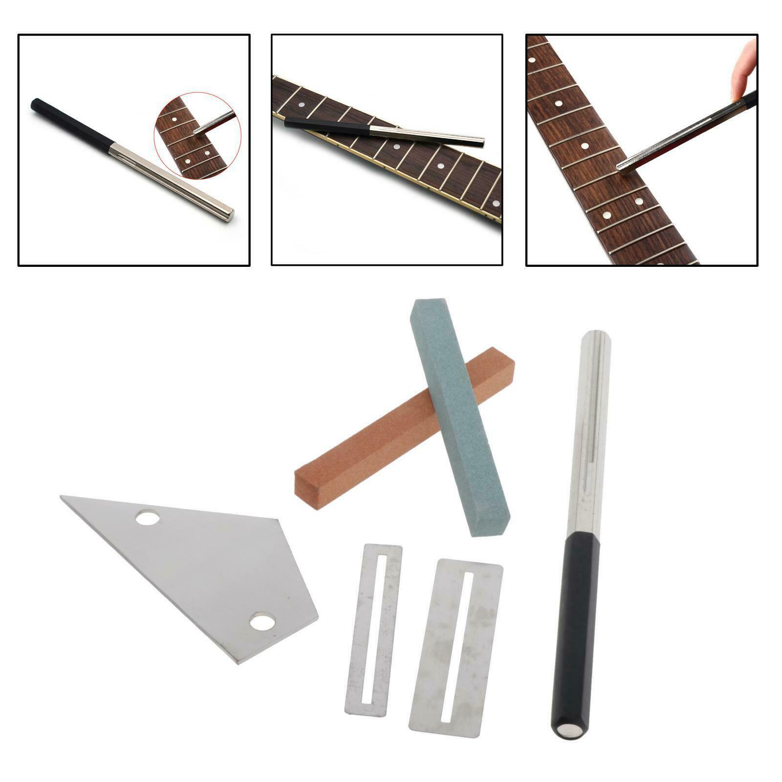 6x Guitar Fret Crowning File Dressing File 3 Size Edges Luthier Tool Kits Set