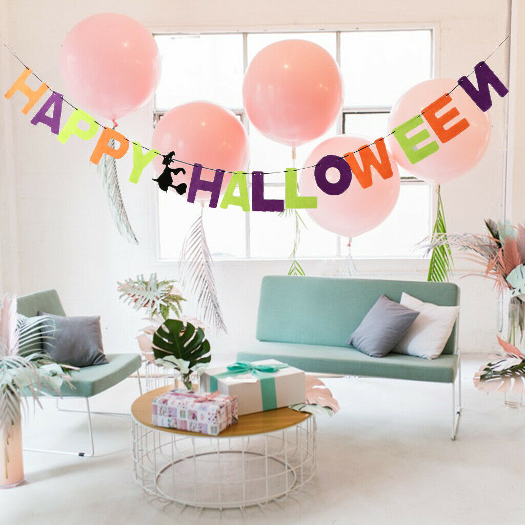 Happy Halloween Sign Bunting Banner Pennant Garland Party Hanging Decoration