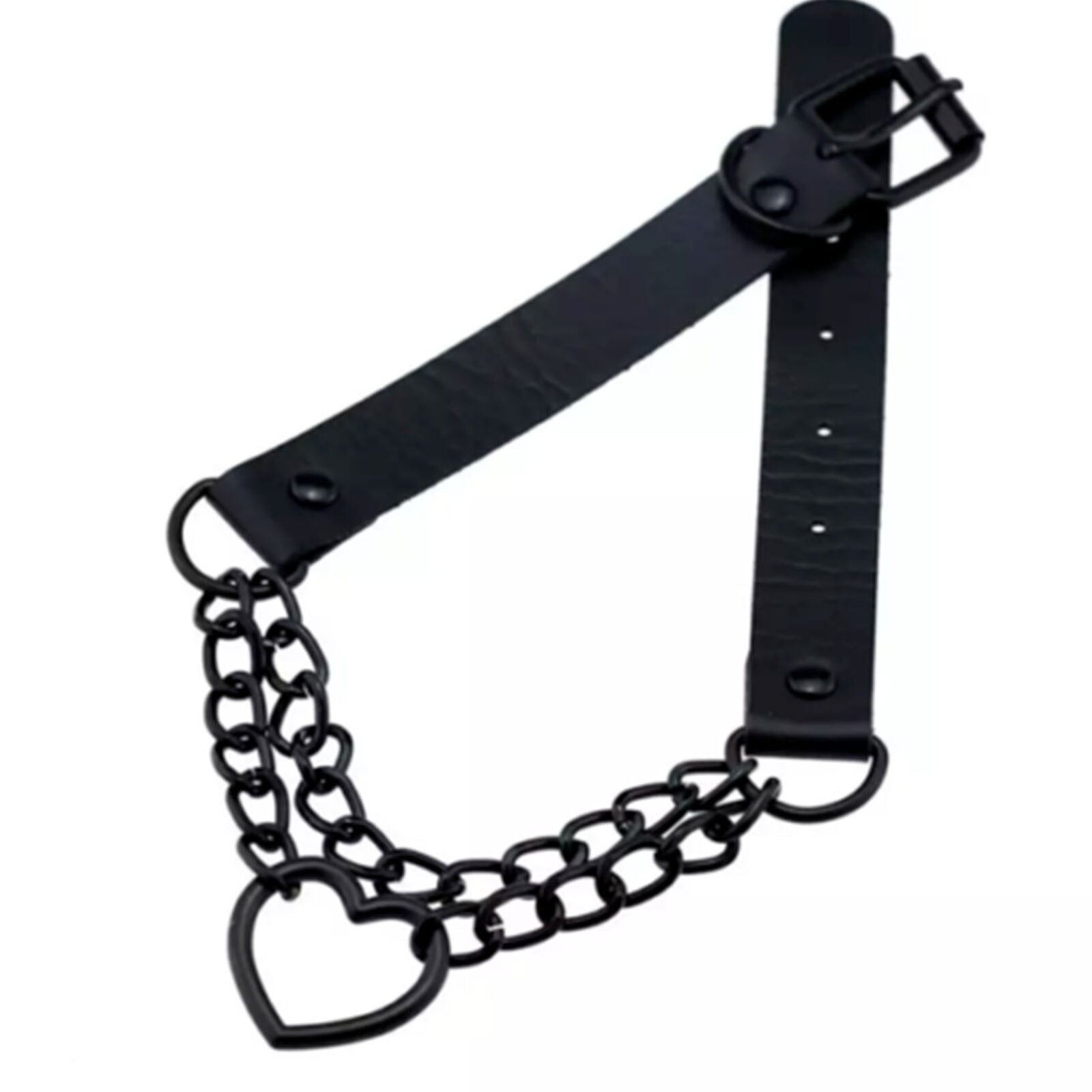 Punk Women's Black Heart Pendant Choker Chain Necklace