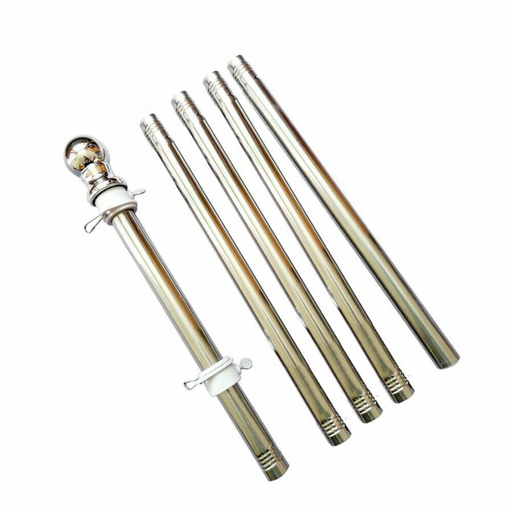 6FT  Flag Pole Stainless SteelTelescopic 5-Section Assembly Outdoor Accessories