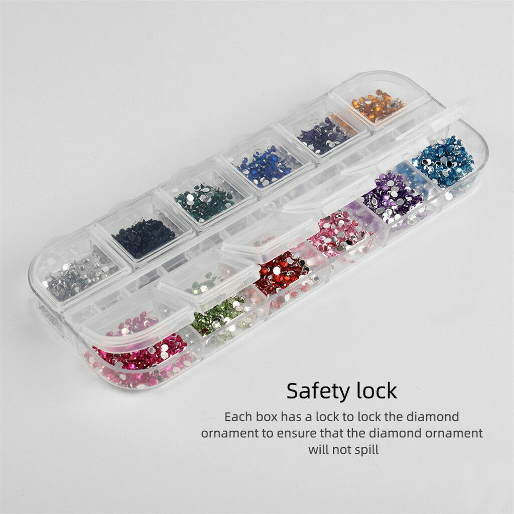 Plastic 12 Block Combination Ornaments Nail Art Rhinestone Decoration