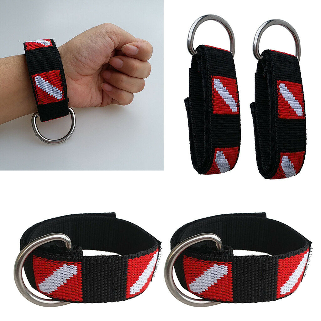 4pcs Dive Belt Wrist Hand Lanyard with D-Ring