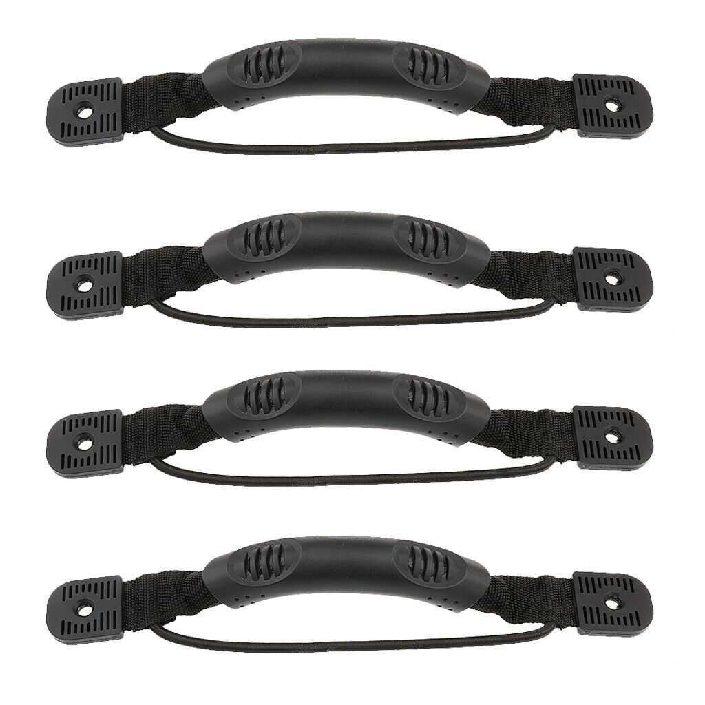Pack Of 4 Pieces Black Polyurethane Canoe Kayak Boat Handle With Cord 10.8''