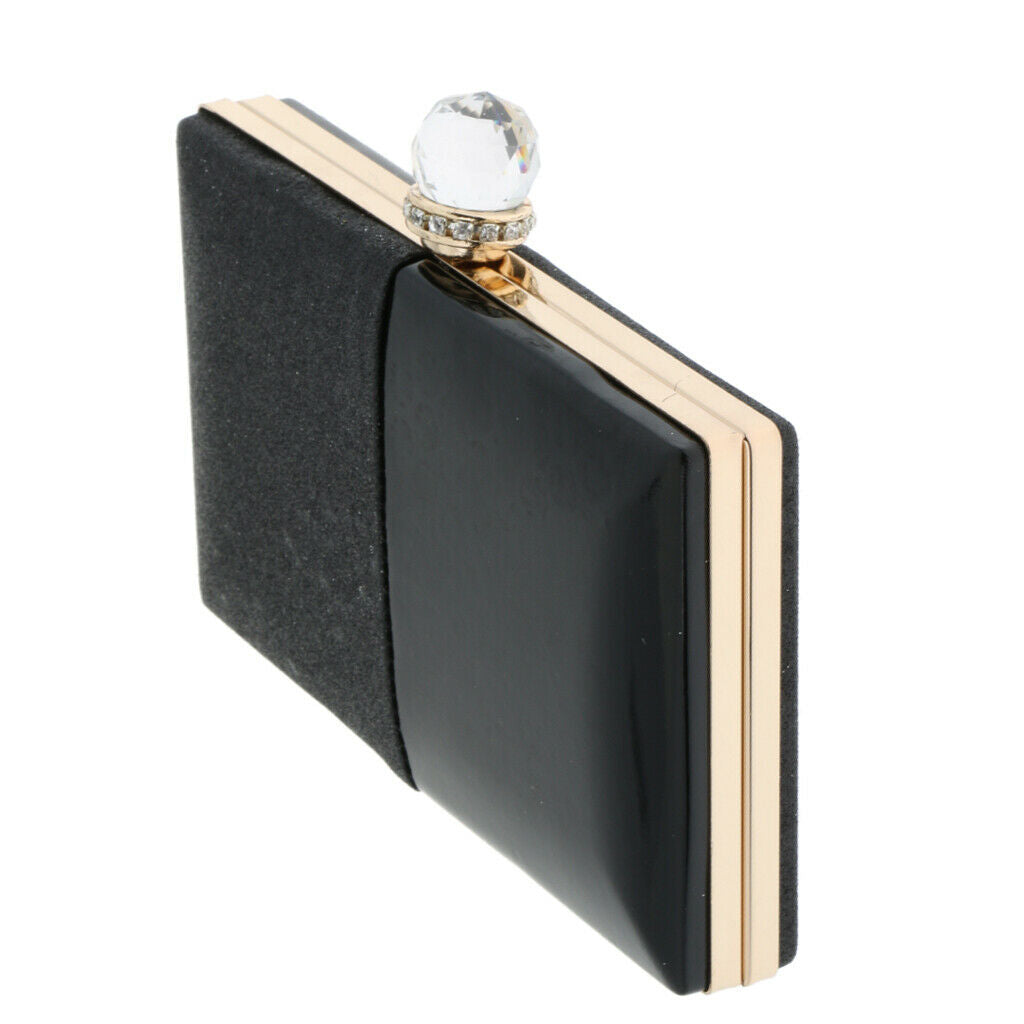 Women's Glitter Clutch Bag Evening Handbag Wedding Prom Party Purse Black