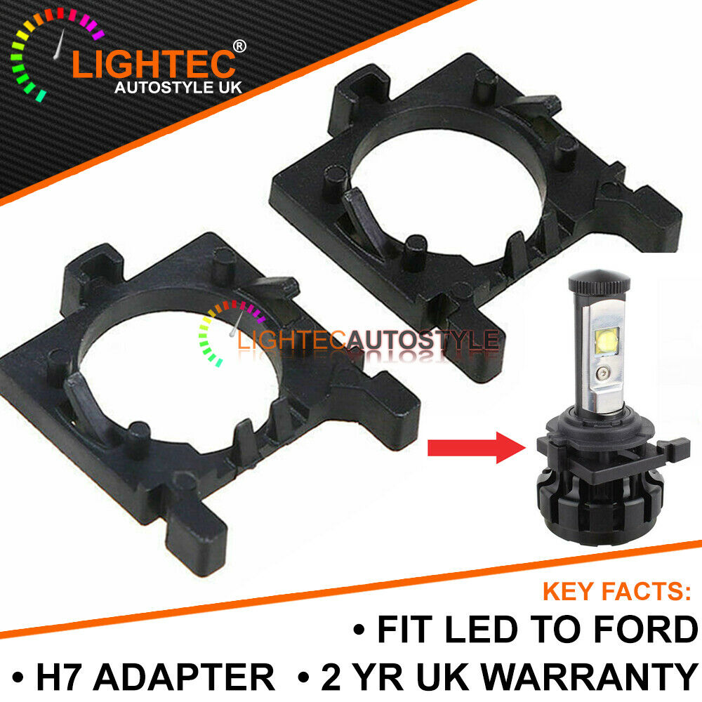 2x H7 HOLDER CLIP LED ADAPTER FOR FORD MONDEO FOCUS FIESTA HEADLIGHT BULBS