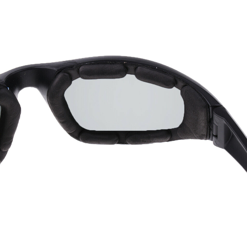 Motorcycle Windproof Dustproof Riding Glasses Padded Comfortable Gray/Clear