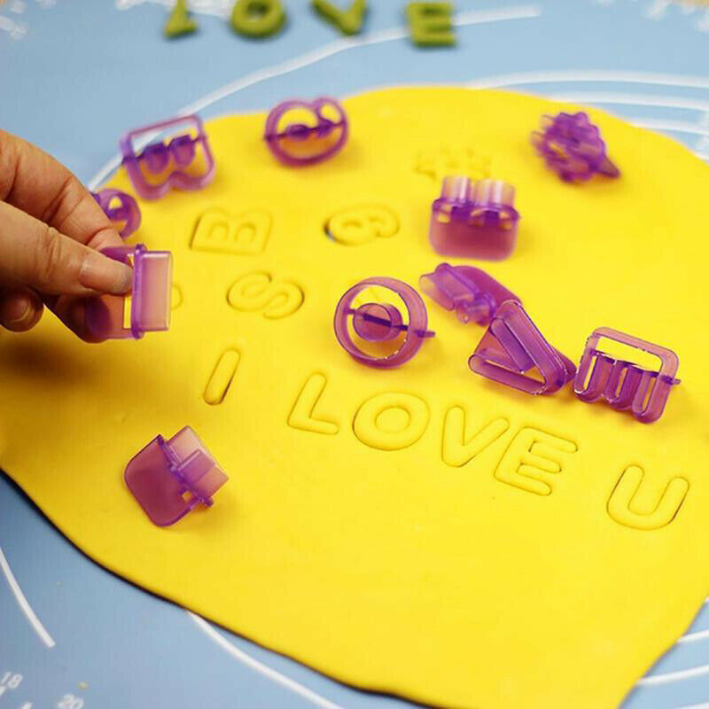 40Pcs Chocolate Moulds Alphabet Letter Cookie Cutters Cake Decorating Molds